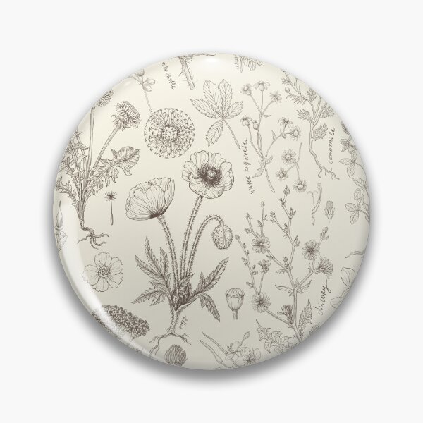 Item preview, Wildflowers collage/ off white and umber designed and sold by Katerina Mitkova Kirilova.