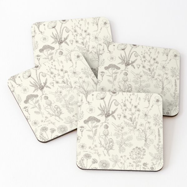 Item preview, Wildflowers collage/ off white and umber designed and sold by Katerina Mitkova Kirilova.