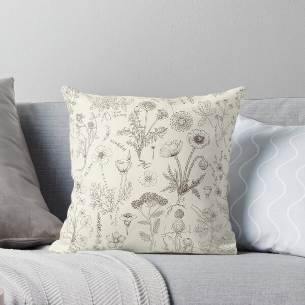 Item preview, Wildflowers collage/ off white and umber designed and sold by Katerina Mitkova Kirilova.