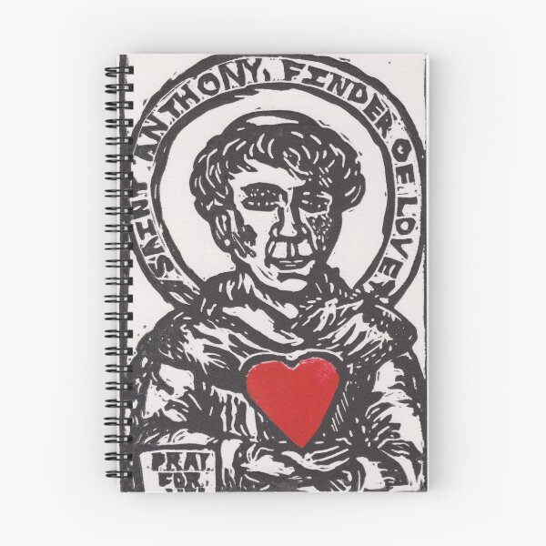 Item preview, Saint Anthony Finder of Love - Linocut Print designed and sold by SewFia Marie Designs.