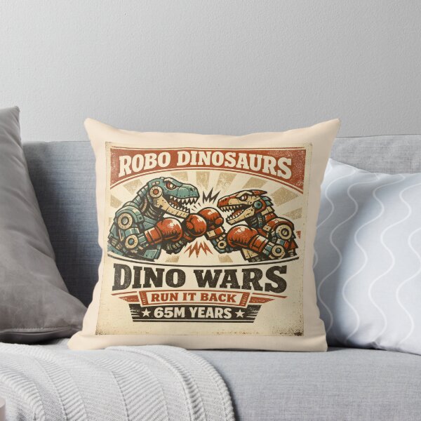 Item preview, Retro Dino Wars Funny Animals Boxing Robots designed and sold by SplashTastic.