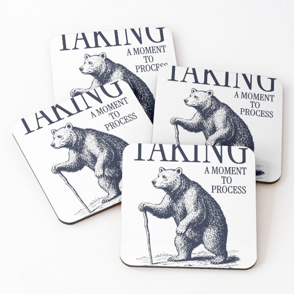 Item preview, Taking a Moment to Process Bear – Vintage Engraved Introvert Bear Illustration designed and sold by TeeVerse27.