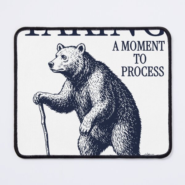 Item preview, Taking a Moment to Process Bear – Vintage Engraved Introvert Bear Illustration designed and sold by TeeVerse27.