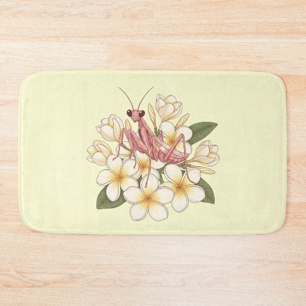 Item preview, Pink Orchid Mantis and Tropical Plumeria Illustration designed and sold by BirdsnStuff.
