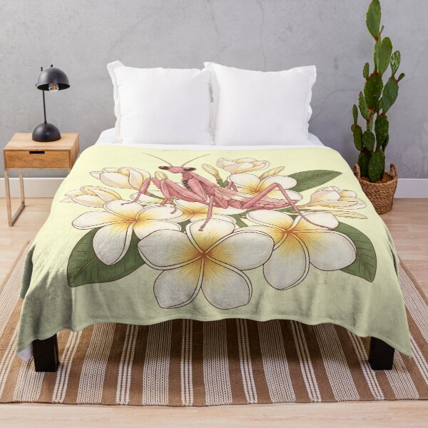 Item preview, Pink Orchid Mantis and Tropical Plumeria Illustration designed and sold by BirdsnStuff.