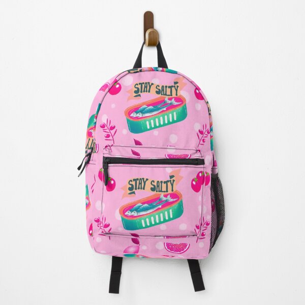 Item preview, Stay salty sardines with pink food designed and sold by Snookies Prints.