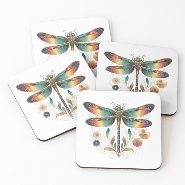 Item preview, Colorful Dragonfly and Floral Design designed and sold by jkrphoto.