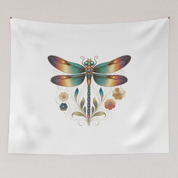 Item preview, Colorful Dragonfly and Floral Design designed and sold by jkrphoto.