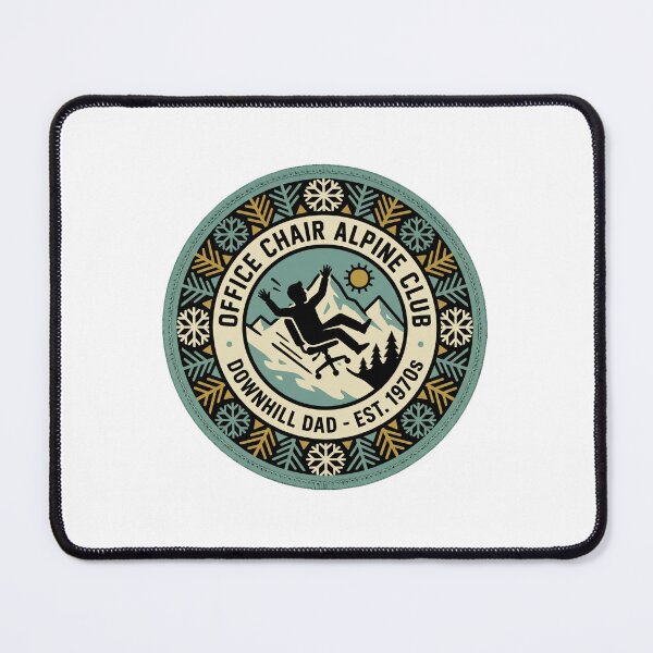 Item preview, Office Chair Alpine Club Downhill Dad Badge | Ski Dad Funny Winter Patch designed and sold by IM Hunter.