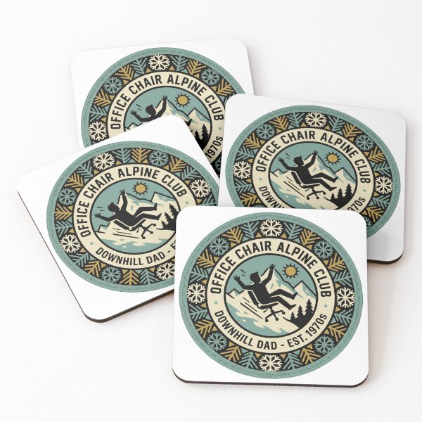 Item preview, Office Chair Alpine Club Downhill Dad Badge | Ski Dad Funny Winter Patch designed and sold by IM Hunter.