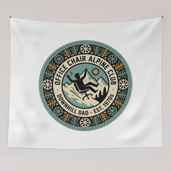 Item preview, Office Chair Alpine Club Downhill Dad Badge | Ski Dad Funny Winter Patch designed and sold by IM Hunter.