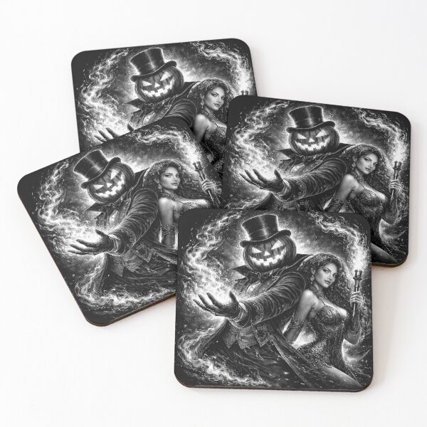 Item preview, Headless Horseman Fire Magician Black and White – Gothic Circus Fantasy Art designed and sold by TheHorsemanRidesAgain.