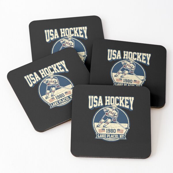 Item preview, USA Hockey 1980 Lake Placid NY Patriotic Hockey Player Fan designed and sold by najaks.