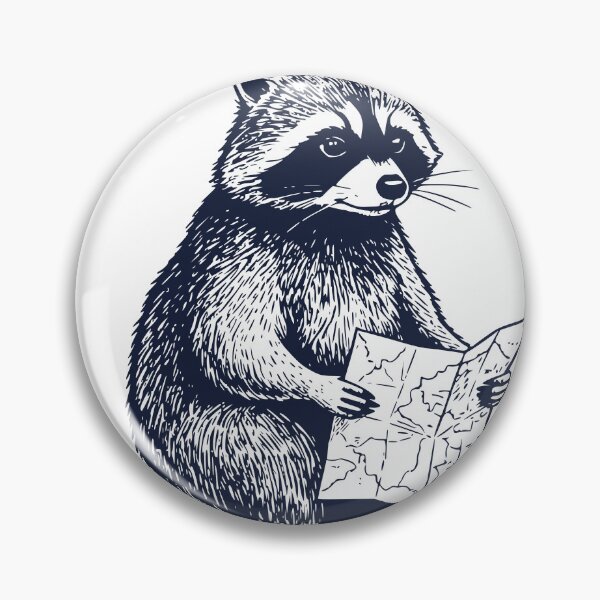 Item preview, Still Thinking It Through Raccoon – Vintage Engraved Hiking Raccoon Illustration designed and sold by TeeVerse27.