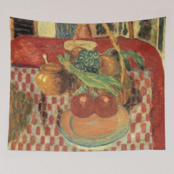Item preview, Basket and Plate of Fruit on a Red Checkered Tablecloth   1939  - Pierre Bonnard designed and sold by nebelimr.