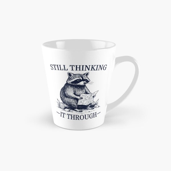 Item preview, Still Thinking It Through Raccoon – Vintage Engraved Hiking Raccoon Illustration designed and sold by TeeVerse27.
