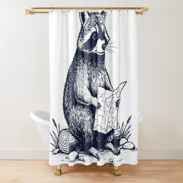 Item preview, Still Thinking It Through Raccoon – Vintage Engraved Hiking Raccoon Illustration designed and sold by TeeVerse27.