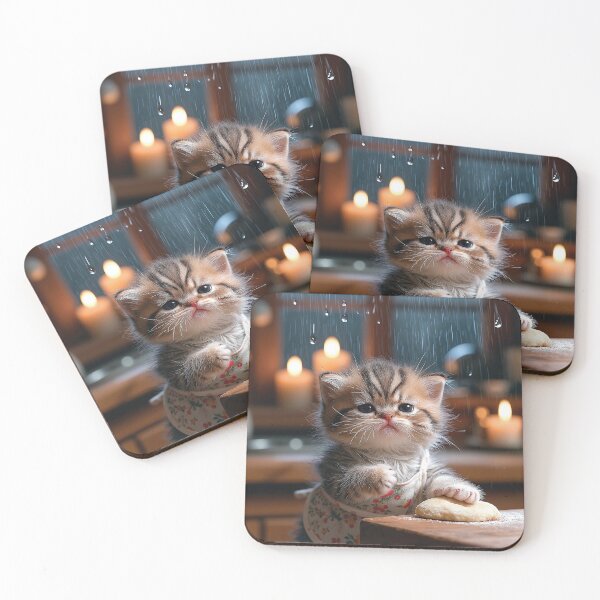 Item preview, Cute Kitten Literally Making Biscuits Baking Rainy Day designed and sold by Jaani-T.
