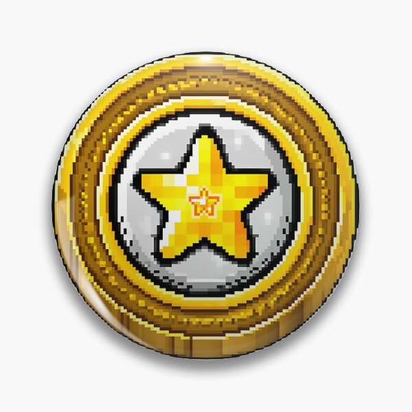 Item preview, Retro Pixel Gold Star Coin Arcade Game Icon designed and sold by DesignArtist.ia.