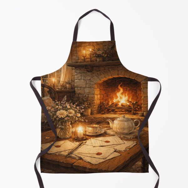 Item preview, Cottage Fireplace Letters – Storybook Tea & Wildflowers Cottagecore Art designed and sold by ArtFreshStudio.