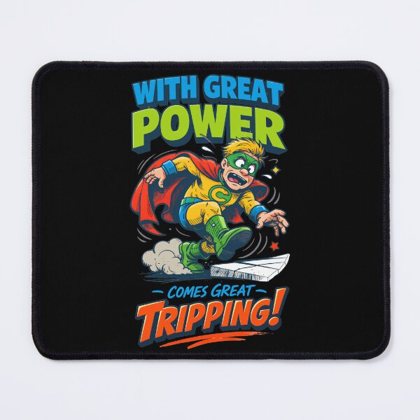 Item preview, Funny Superhero Fail Captain Cliché With Great Power Comes Great Tripping Comic Art T-Shirt Design by Vivaan Studio designed and sold by Vivaan Studio.