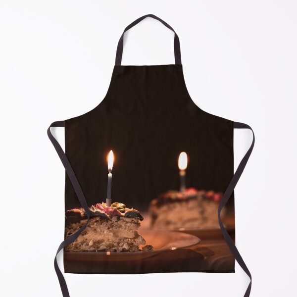 Item preview, Two pieces of cake with a candle, a cozy birthday atmosphere, warm brown tones. designed and sold by RinaZik.
