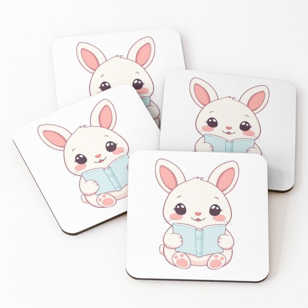 Item preview, Reading Bunny Kawaii Pastel designed and sold by PastelPaws Atelier.