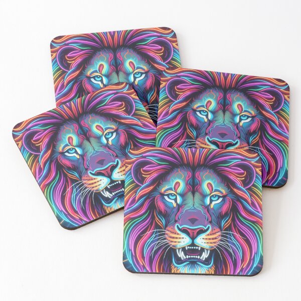Item preview, Neon Lion Psychedelic T-Shirt – Vibrant Glow Animal Streetwear designed and sold by AlishaStudio.