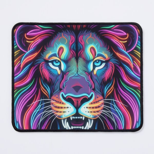 Item preview, Neon Lion Psychedelic T-Shirt – Vibrant Glow Animal Streetwear designed and sold by AlishaStudio.