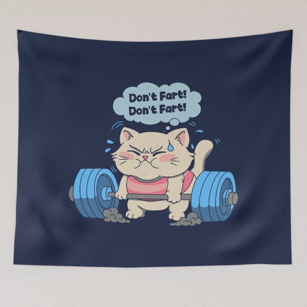 Item preview, Don't Fart Gym Cat designed and sold by loobsart.