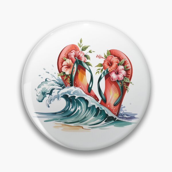 Item preview, Floral Flip Flops Riding Ocean Wave designed and sold by jkrphoto.