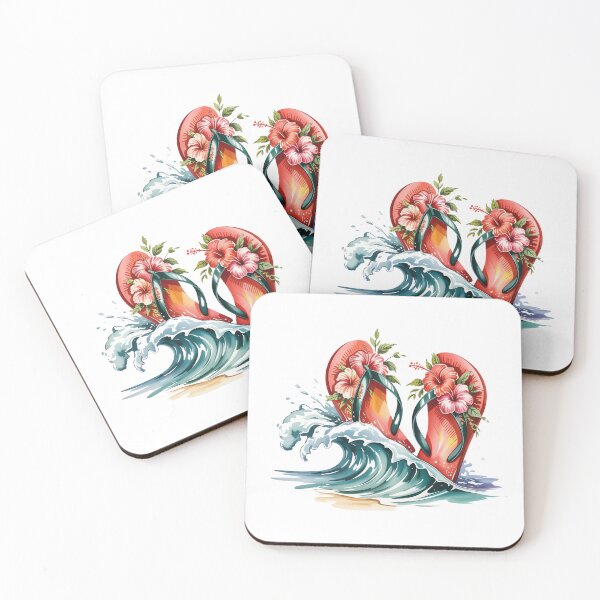 Item preview, Floral Flip Flops Riding Ocean Wave designed and sold by jkrphoto.