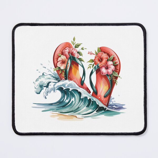 Item preview, Floral Flip Flops Riding Ocean Wave designed and sold by jkrphoto.
