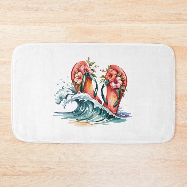 Item preview, Floral Flip Flops Riding Ocean Wave designed and sold by jkrphoto.