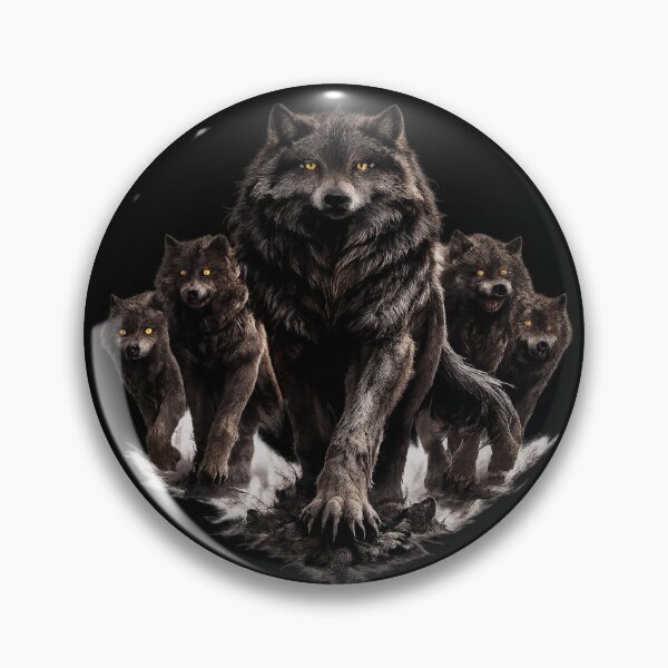 Item preview, Alpha Wolf Pack Leader – Powerful Dark Wolf Illustration designed and sold by VivaThread.