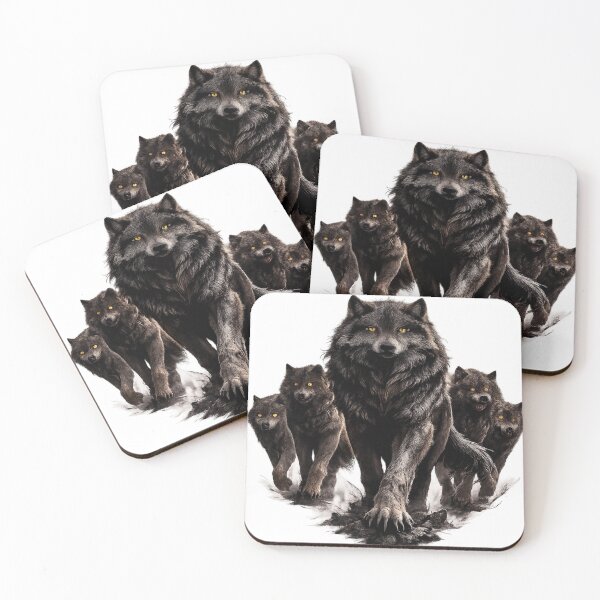 Item preview, Alpha Wolf Pack Leader – Powerful Dark Wolf Illustration designed and sold by VivaThread.