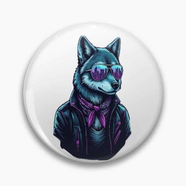 Item preview, Synthwave Wolf - Retro Outrun Streetwear designed and sold by RetroRascalStudio.