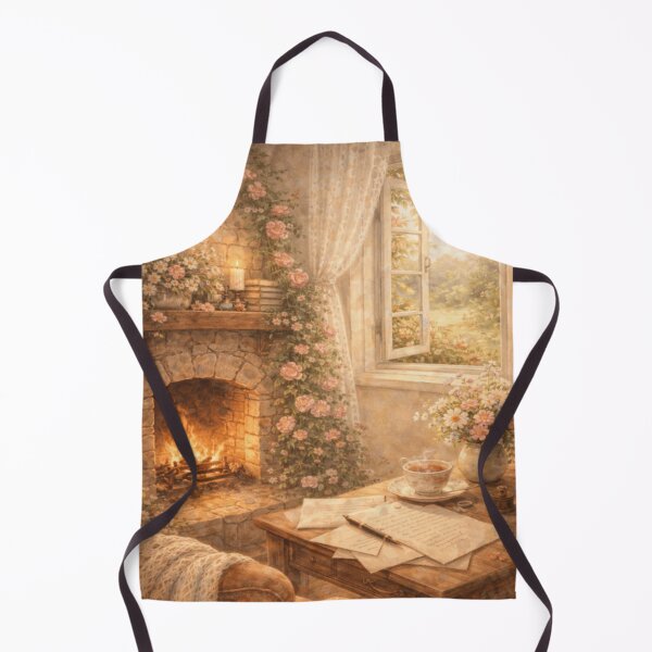Item preview, Blooming Cottage Fireplace – Rose Garden Letters Victorian Cottagecore Art designed and sold by ArtFreshStudio.