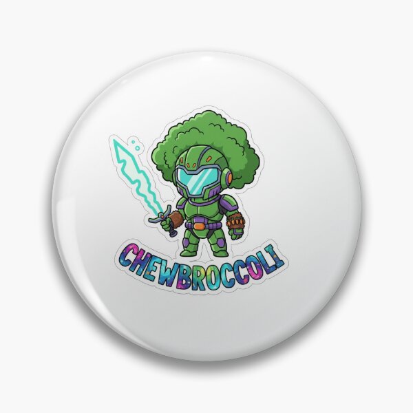 Item preview, Chewbroccoli – Space Veggie Typography Pun Sticker designed and sold by Imaginarium of Chaos falcon88 .