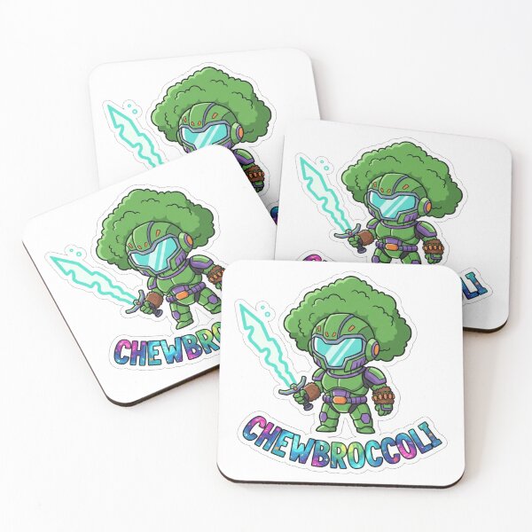 Item preview, Chewbroccoli – Space Veggie Typography Pun Sticker designed and sold by Imaginarium of Chaos falcon88 .