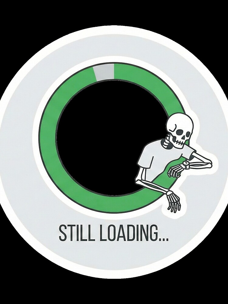 Thumbnail 3 of 3, Scarf, "Still Loading" Funny Skeleton Waiting Tech Humor designed and sold by RiotKida.