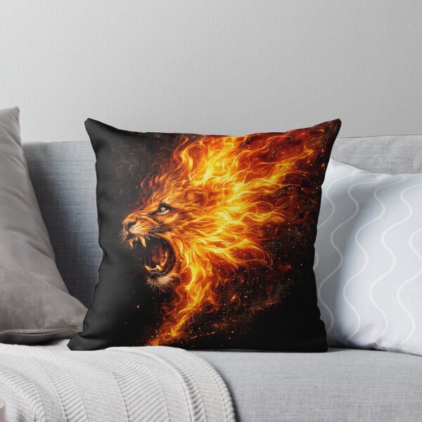 Item preview, Flaming Lion Head T-Shirt – Fiery Roaring Lion Streetwear Design designed and sold by AlishaStudio.