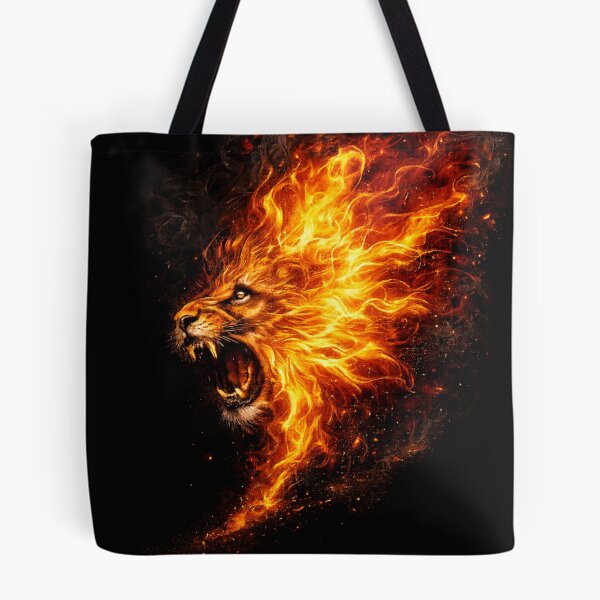 Item preview, Flaming Lion Head T-Shirt – Fiery Roaring Lion Streetwear Design designed and sold by AlishaStudio.