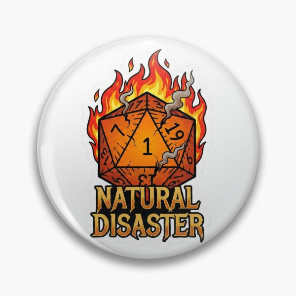 Item preview, "Natural Disaster" Funny Flaming D20 Critical Fail RPG designed and sold by RiotKida.