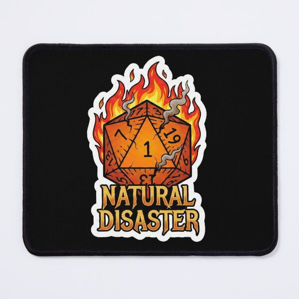 Item preview, "Natural Disaster" Funny Flaming D20 Critical Fail RPG designed and sold by RiotKida.
