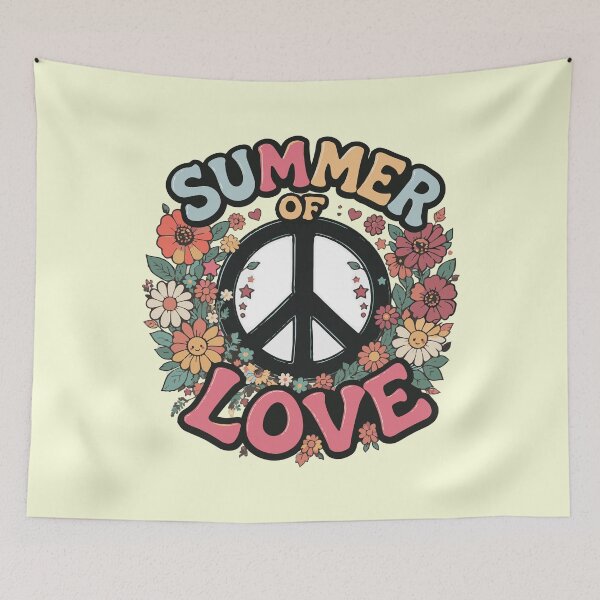 Item preview, Retro Summer of Love Peace Sign Floral Groovy Aesthetic designed and sold by Far Out Goods.