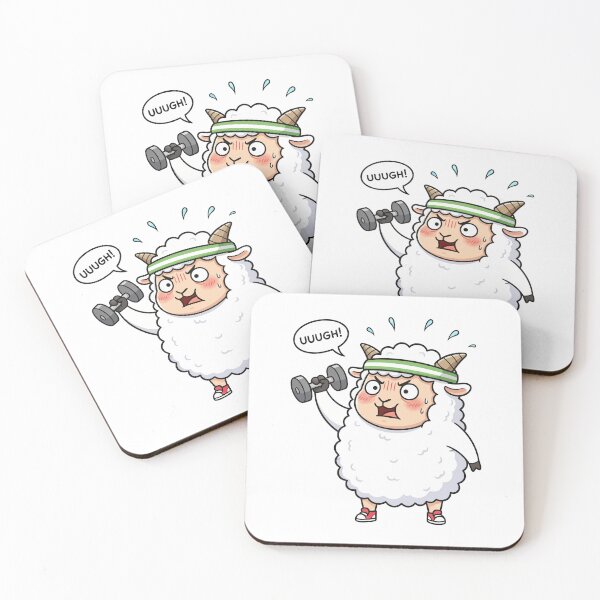 Item preview, Funny Gym Sheep Lifting Weights Workout designed and sold by arossvy.