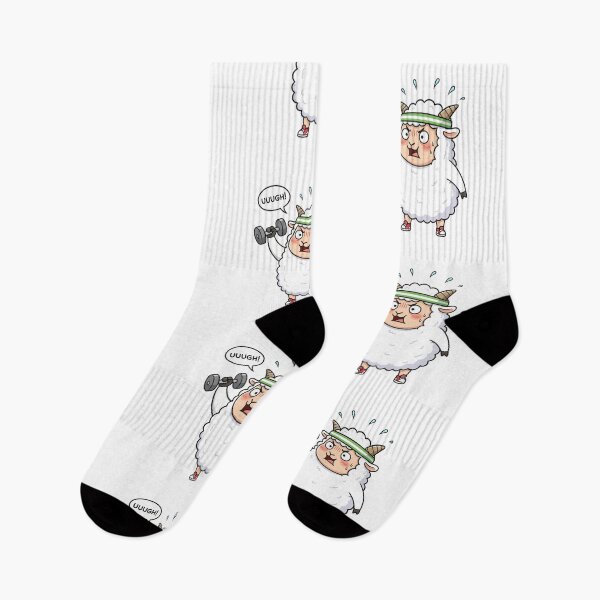 Item preview, Funny Gym Sheep Lifting Weights Workout designed and sold by arossvy.