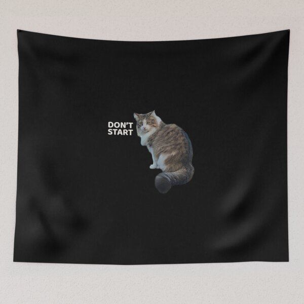 Item preview, Don’t Start – Sassy Cat Attitude Minimal Design designed and sold by MB-CatPrints.