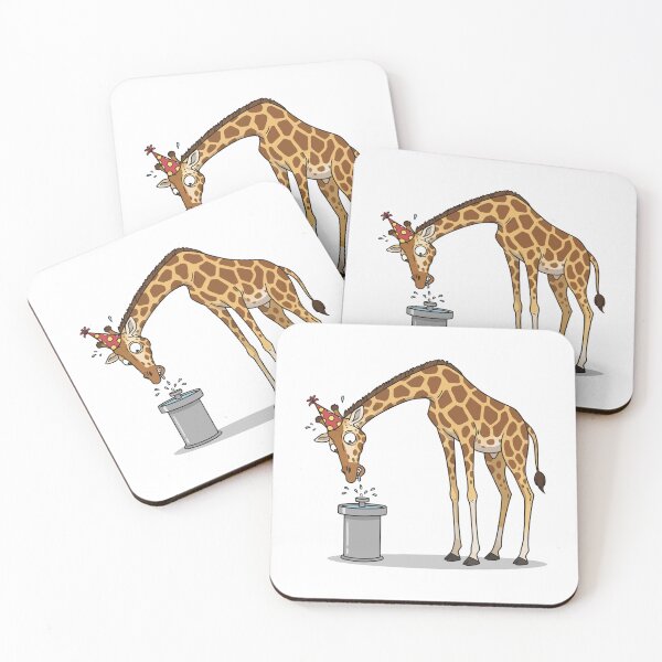 Item preview, Thirsty Giraffe Party Drinking Water Cartoon designed and sold by arossvy.